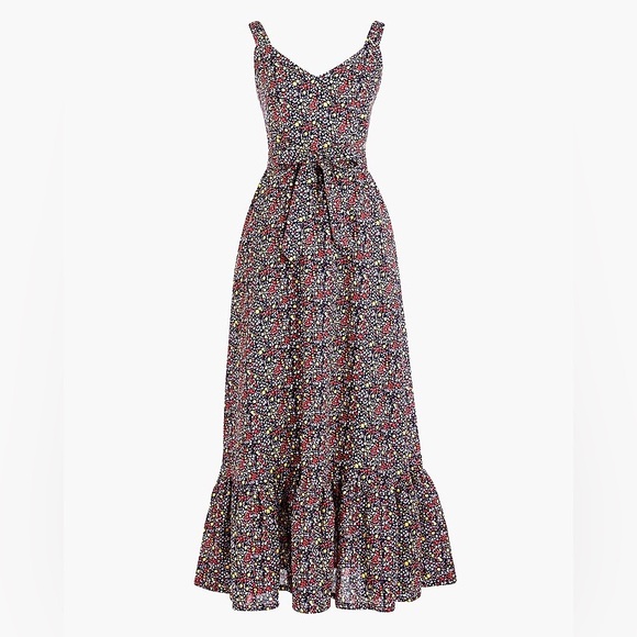 J. Crew Factory Dresses & Skirts - NWT / J.Crew Factory Printed tiered maxi dress in linen-cotton
